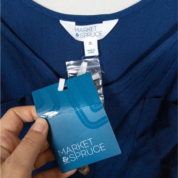 MARKET & SPRUCE Stitch Fix Navy Blue Elsa Button Front Cami Women's XL - Picture 3 of 4